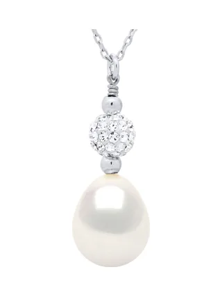 Collier Véritable Perle de Culture d'Eau Douce Poire 9-10 mm — Argent 925 Millièmes — 42 cm 1
