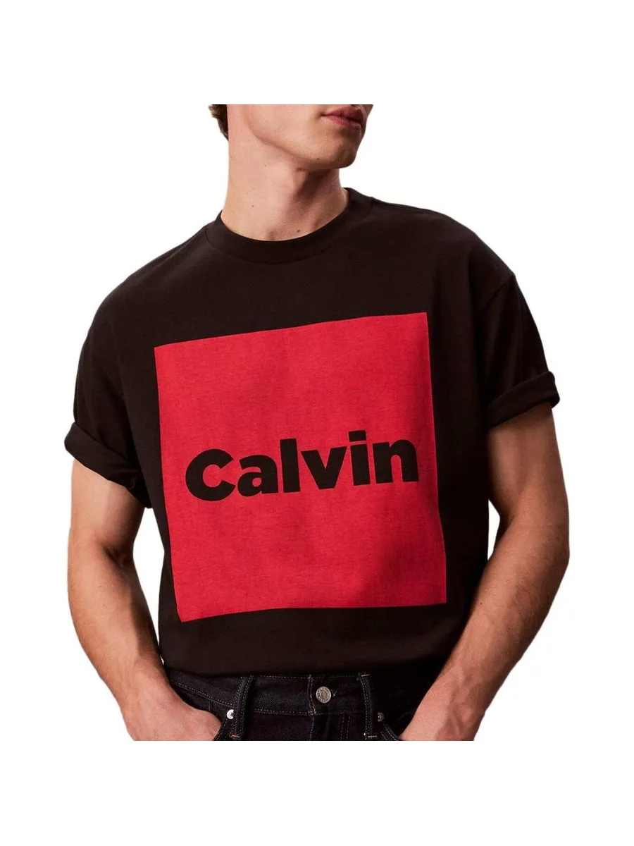 T-Shirt Noir/Rouge Homme Calvin Klein Jeans LV04RD813G 2
