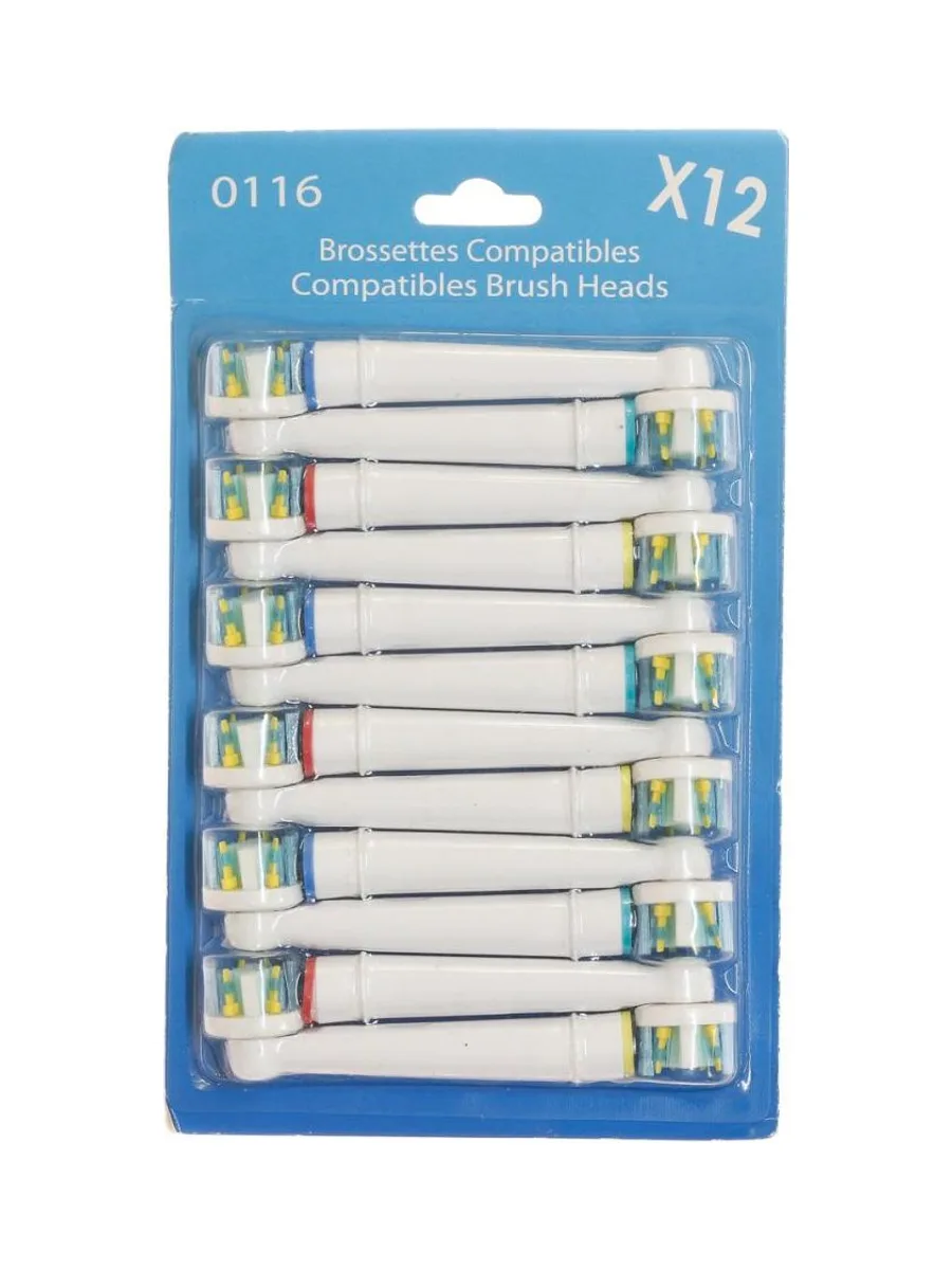 x12 Brossettes de Rechange Rotative Prodental Total Action 2