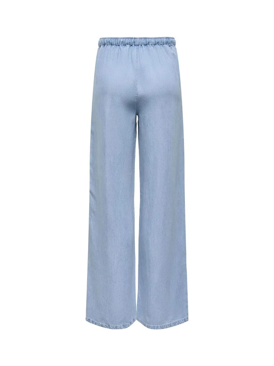 Pantalon Bleu Femme JDY Mira Mw Wide String 3