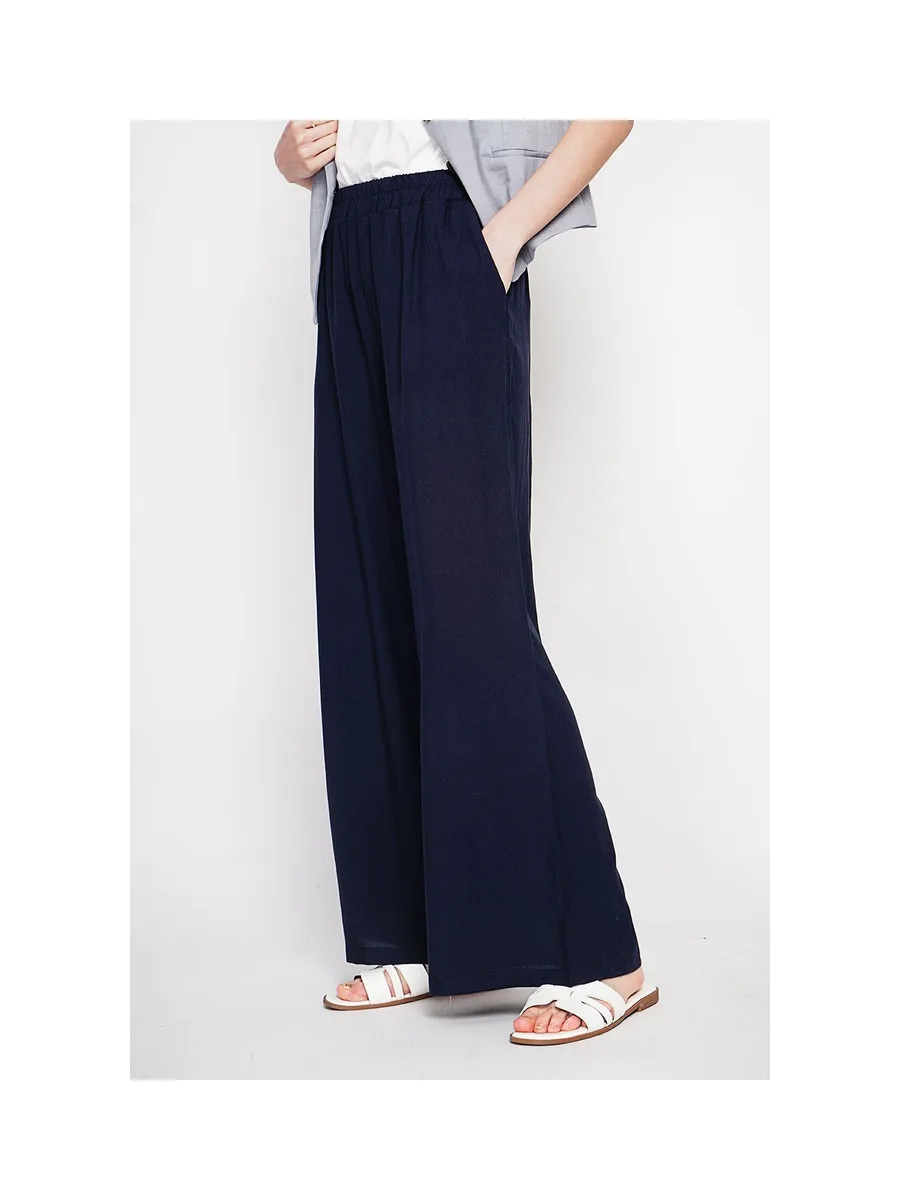 Pantalon large taille haute avec poches 9