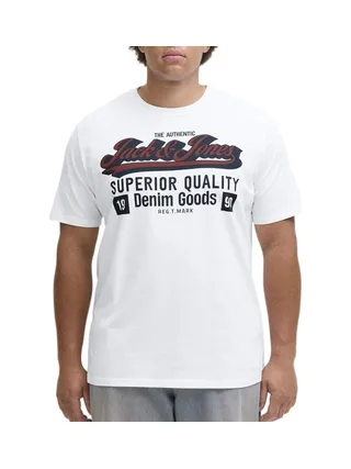 T-Shirt Blanc Homme Jack & Jones Logo Oneck 2 1
