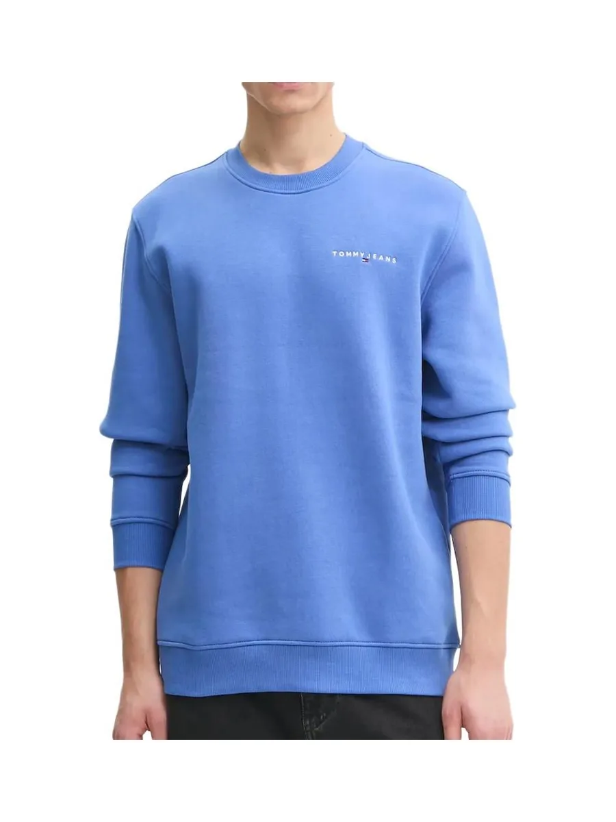 Sweat Bleu Homme Tommy Hilfiger Linear Crew 2