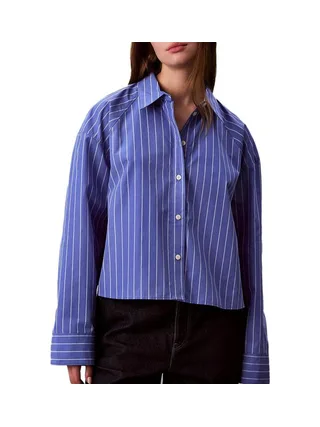Chemise Rayures Bleu Femme Calvin Klein Jeans Stripe Boxy 1