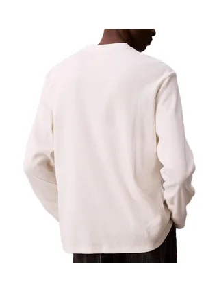 Sweat Blanc Homme Calvin Klein Jeans Waffle Badge 2