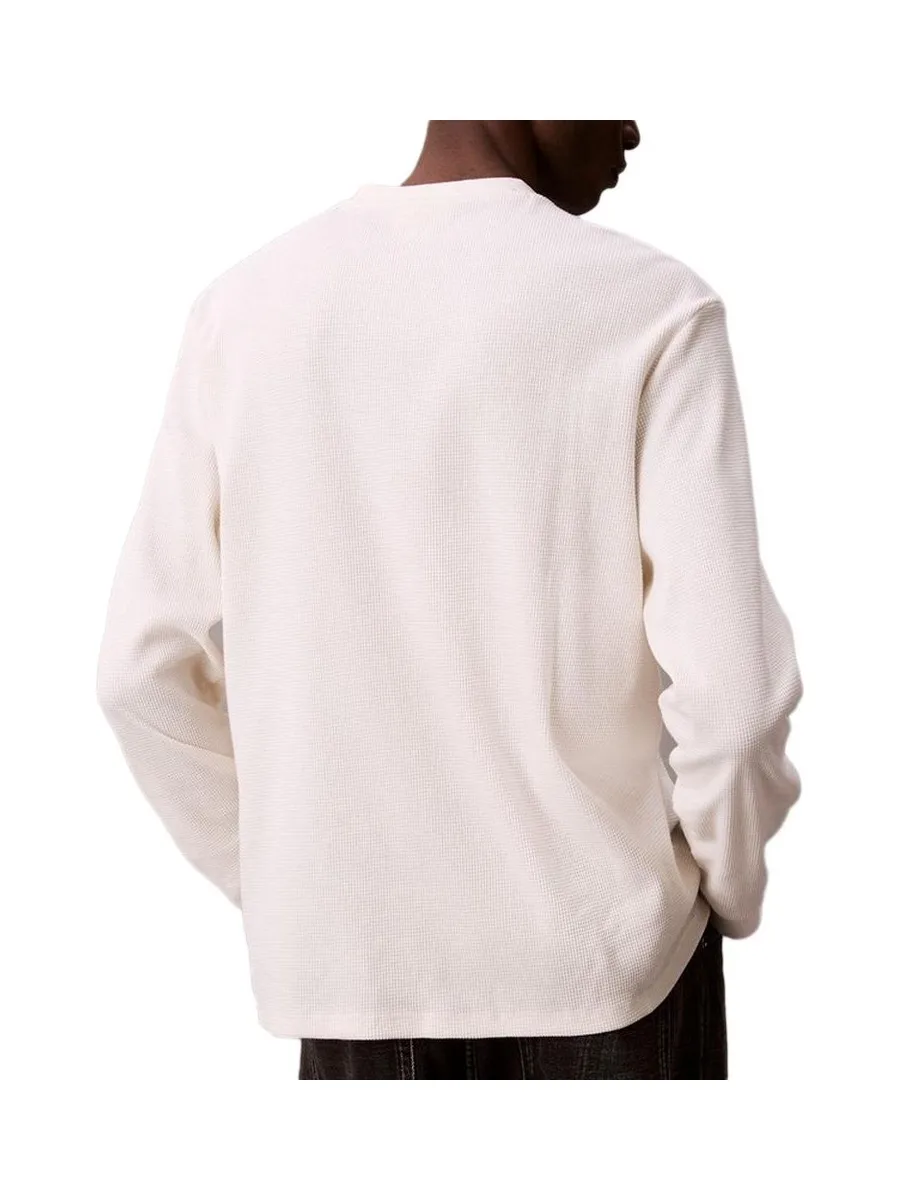 Sweat Blanc Homme Calvin Klein Jeans Waffle Badge 3