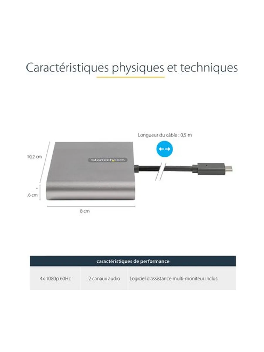 Adattatore USB-C a HDMI x4 1080p 60Hz 6