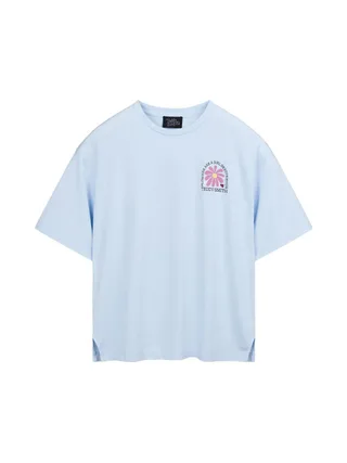 T-Shirt Bleu Femme Teddy Smith Flowa 1