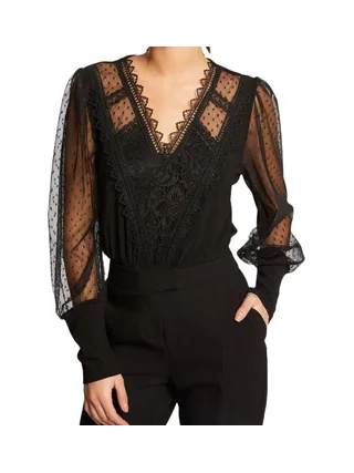 T-Shirt Manches Longues Noir Femme Morgan TAGADA 1