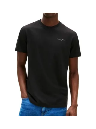T-shirt Noir Homme Tommy Hilfiger Tjm Slim Linear Ches-dark 1