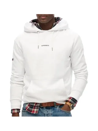Sweat à Capuche Blanc Homme Superdry Plain Hood0 1