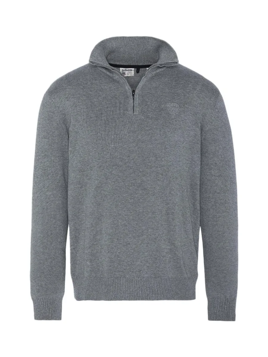 Pull Gris Homme Schott PLB127 2