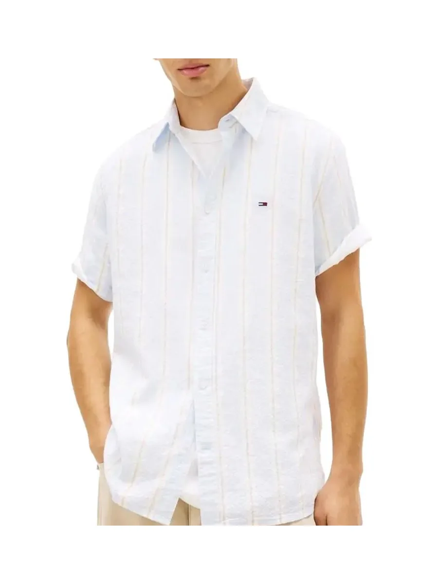 Chemise Bleu Clair/Beige Homme Tommy Hilfiger Tjm Reg 2