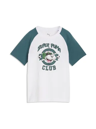 T-Shirt Blanc/Bleu Garçon Puma Super Graphic 1