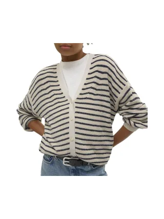 Gilet Marine/Beige à Rayures Fille Vero Moda Newlex 1