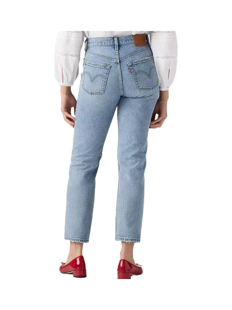Jean Bleu délavé Femme Levi's Cropped Lightweight Med Indig 3