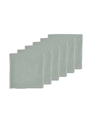 Serviette de table - 6 pièces - Lin et coton blanc crème 65