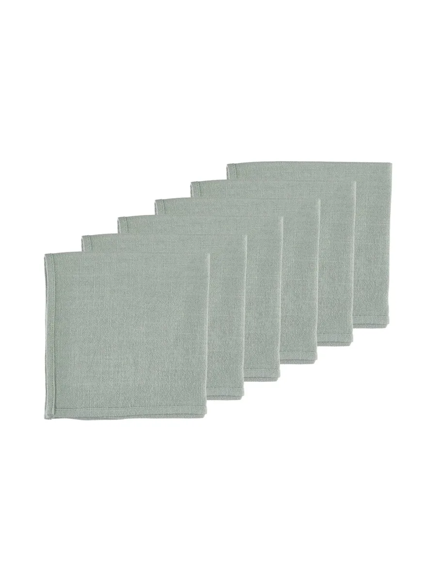 Serviette de table - 6 pièces - Lin et coton blanc crème 145