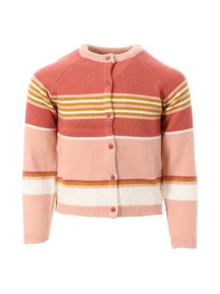 Gilet Rose à Rayures Fille EOM Ganon 1