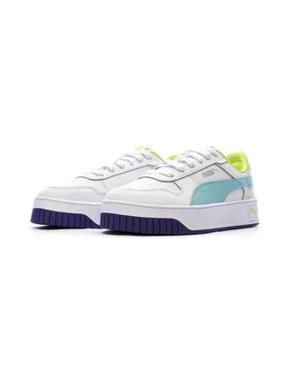 Baskets Blanc/Vert Femme Puma Carina 6