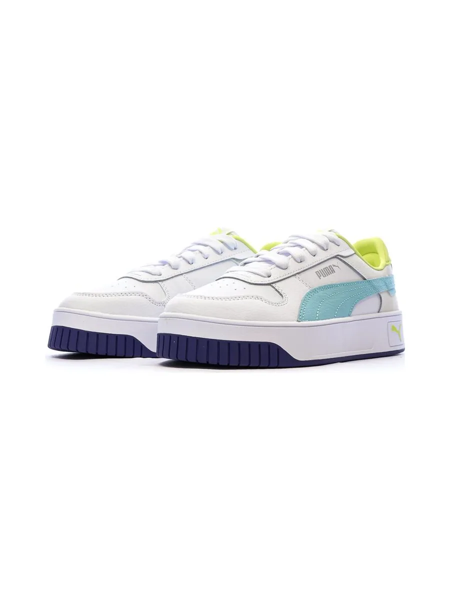 Baskets Blanc/Vert Femme Puma Carina 6