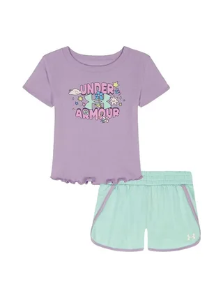 Ensemble Violet/Turquoise Fille Under Armour Baby 1