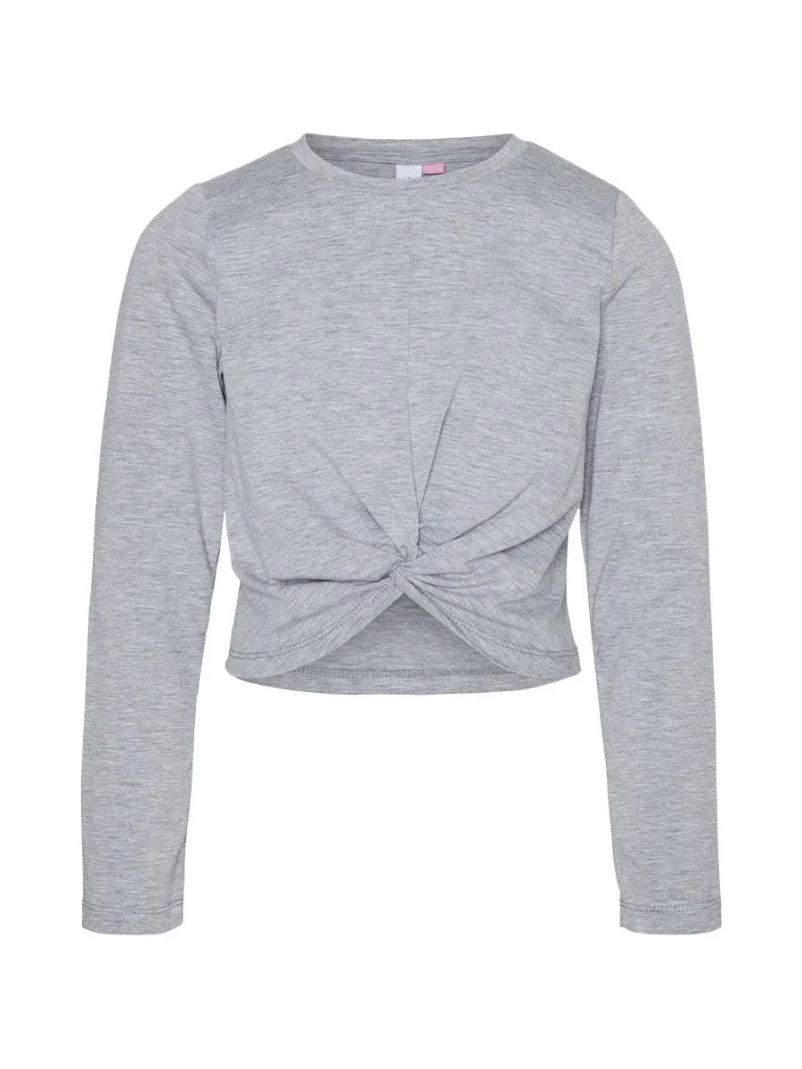 T-Shirt Manches Longues Gris Fille Vero Moda Vmjoy Knot 2