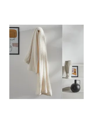 Plaid Bouclette Polaire Blanc Today Plaid 125x150 cm 2