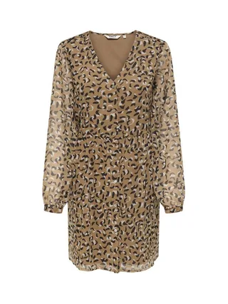 Robe Beige/Orange Femme Only Button 1