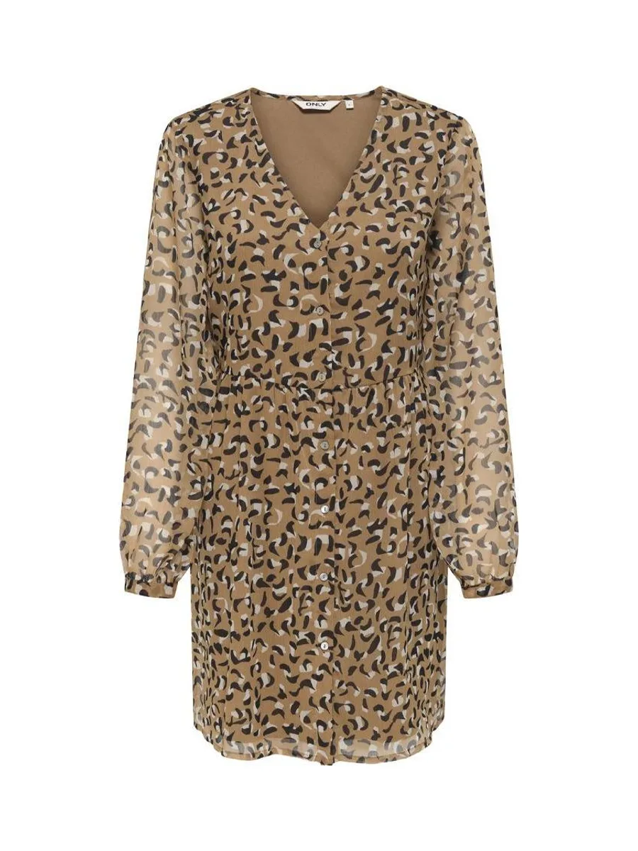 Robe Beige/Orange Femme Only Button 2