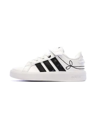 Baskets Blanc/Noir Enfant Adidas Grand Court 1