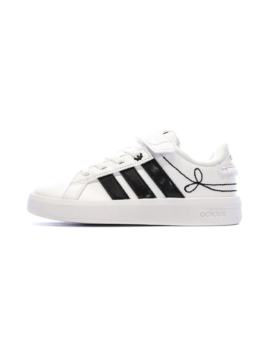 Baskets Blanc/Noir Enfant Adidas Grand Court 2