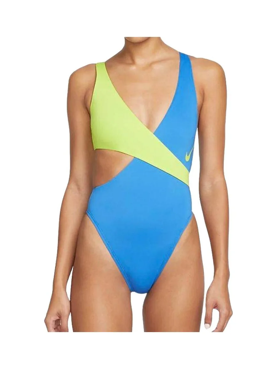 Maillot de bain 1 piece Bleu/Vert Femme Nike Crossover 2