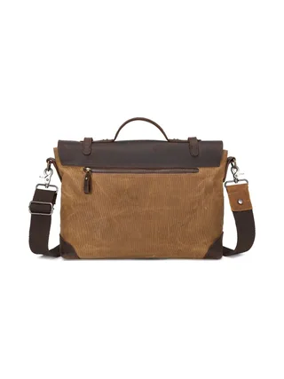 DAN - Sacoche en cuir véritable et toile enduite - Bleu 12