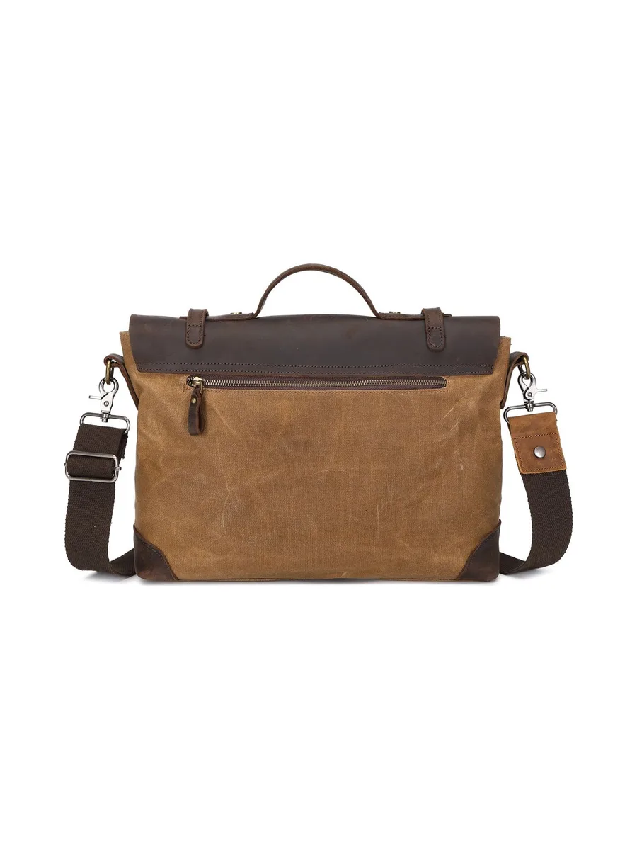 DAN - Sacoche en cuir véritable et toile enduite - Bleu 44
