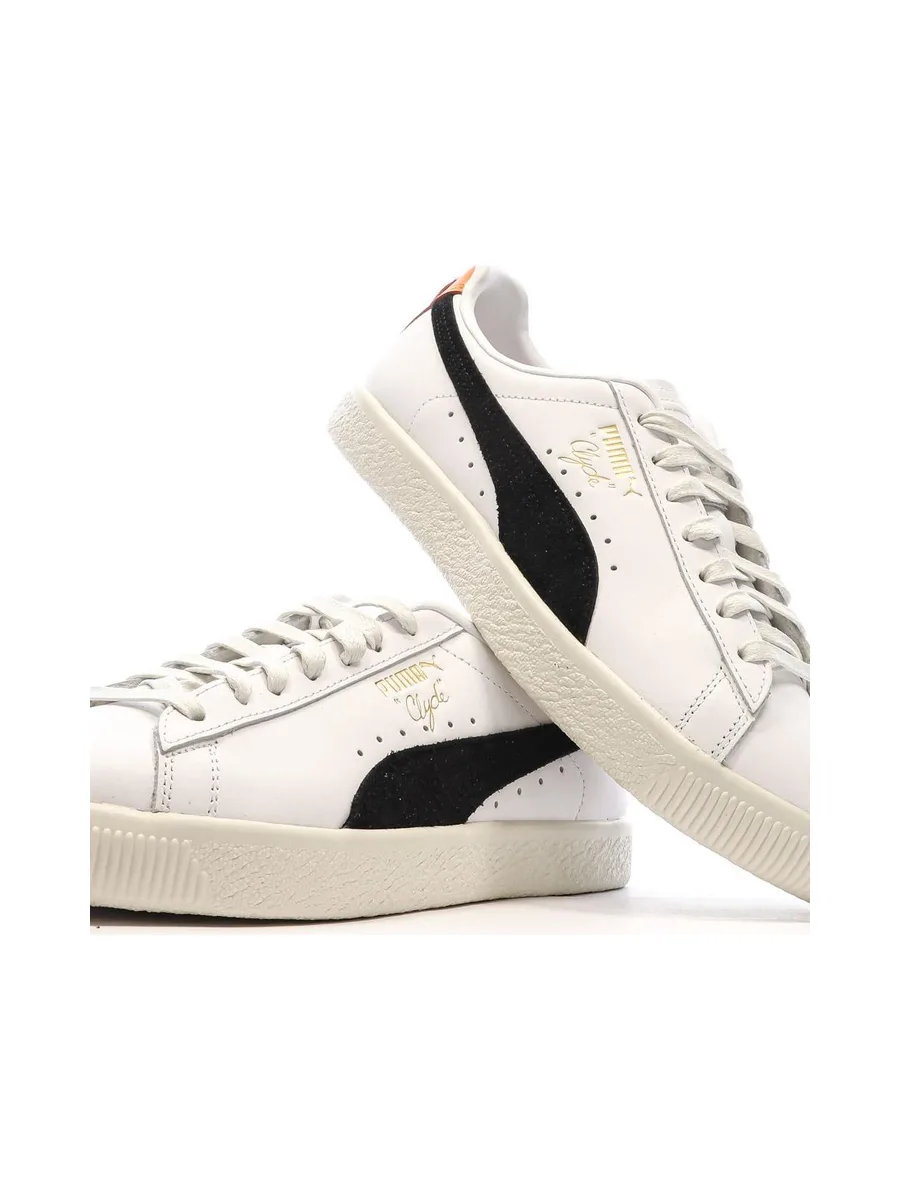 Baskets Blanches/Noires Homme Puma Clyde Base 8