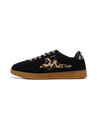 Baskets Noires/Léopard Femme Only Star 1