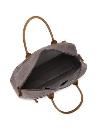BART - Sac week-end en cuir véritable et toile enduite - Bleu 23