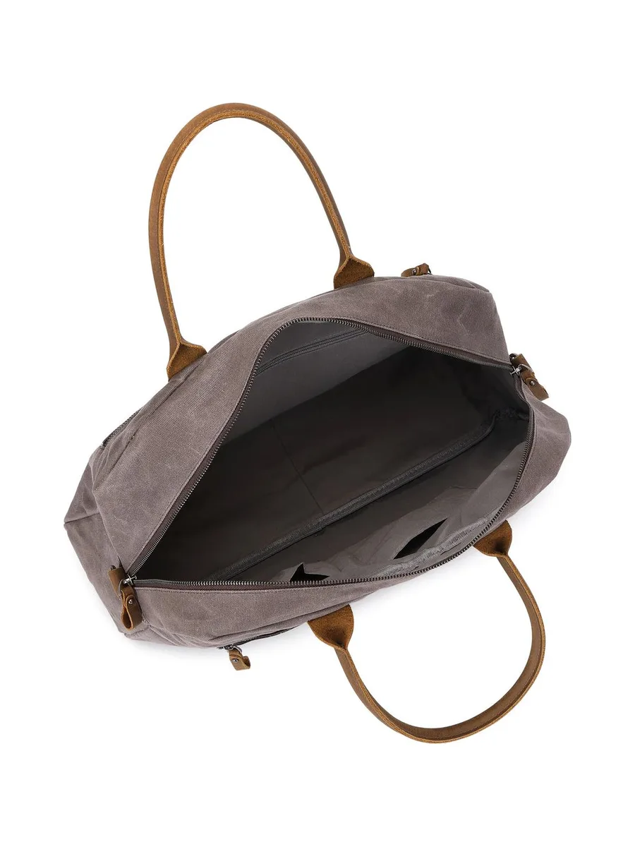 BART - Sac week-end en cuir véritable et toile enduite - Bleu 23
