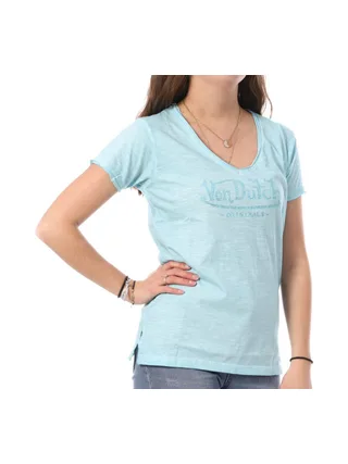 T-shirt Bleu Femme Von Dutch Aspect 1