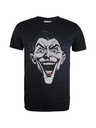 T-Shirt Noir Homme Dc Comics Joker Lines 2