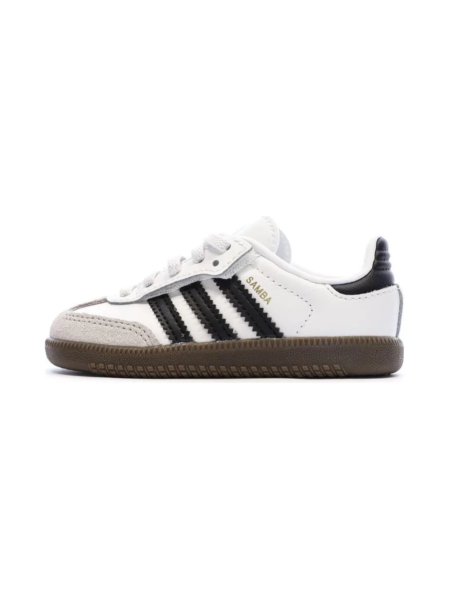 Baskets Blanches/Marron Mixte Adidas Samba 2
