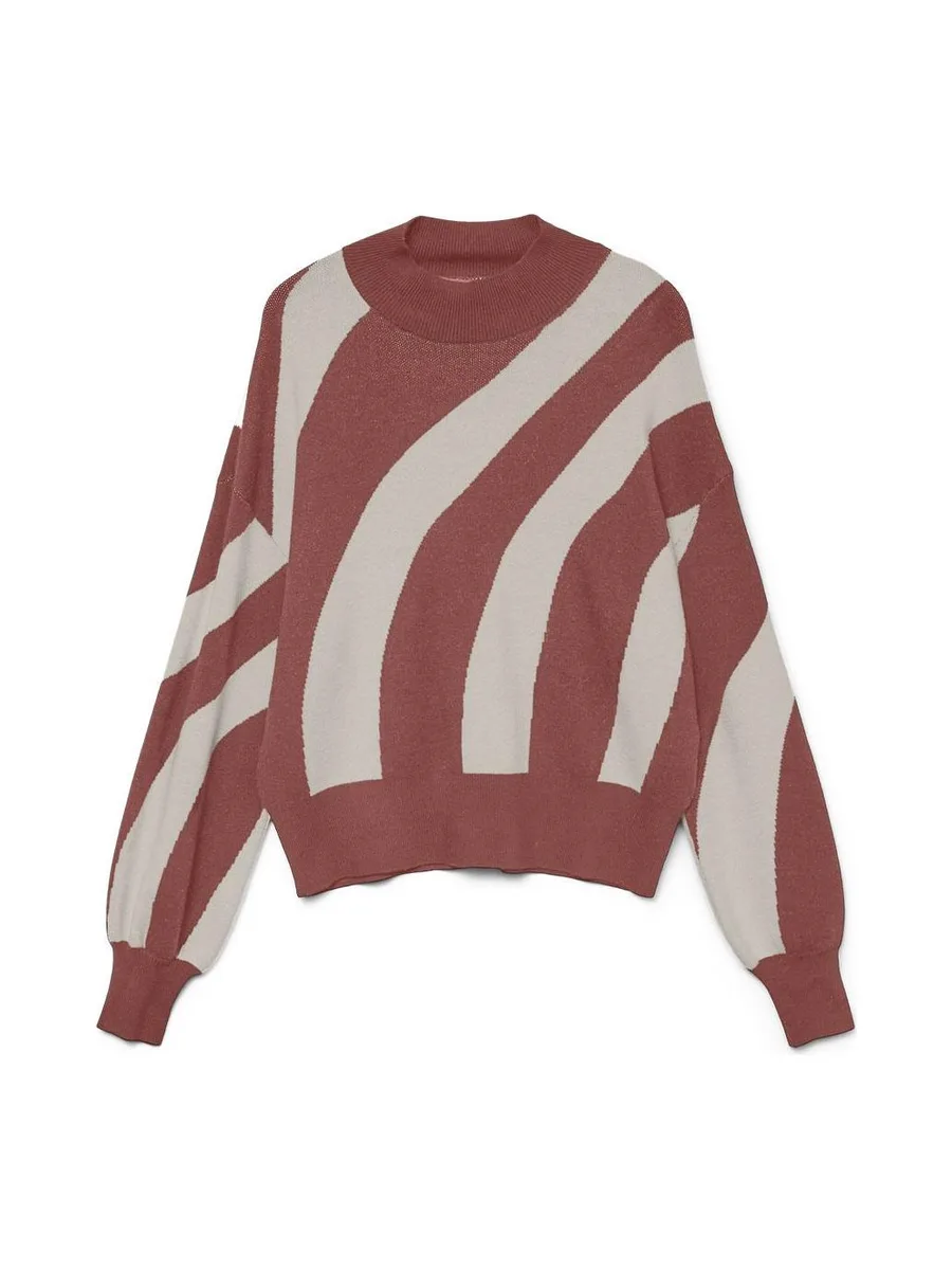Pull Terracotta Femme Vero Moda Newlabi Stripe 2