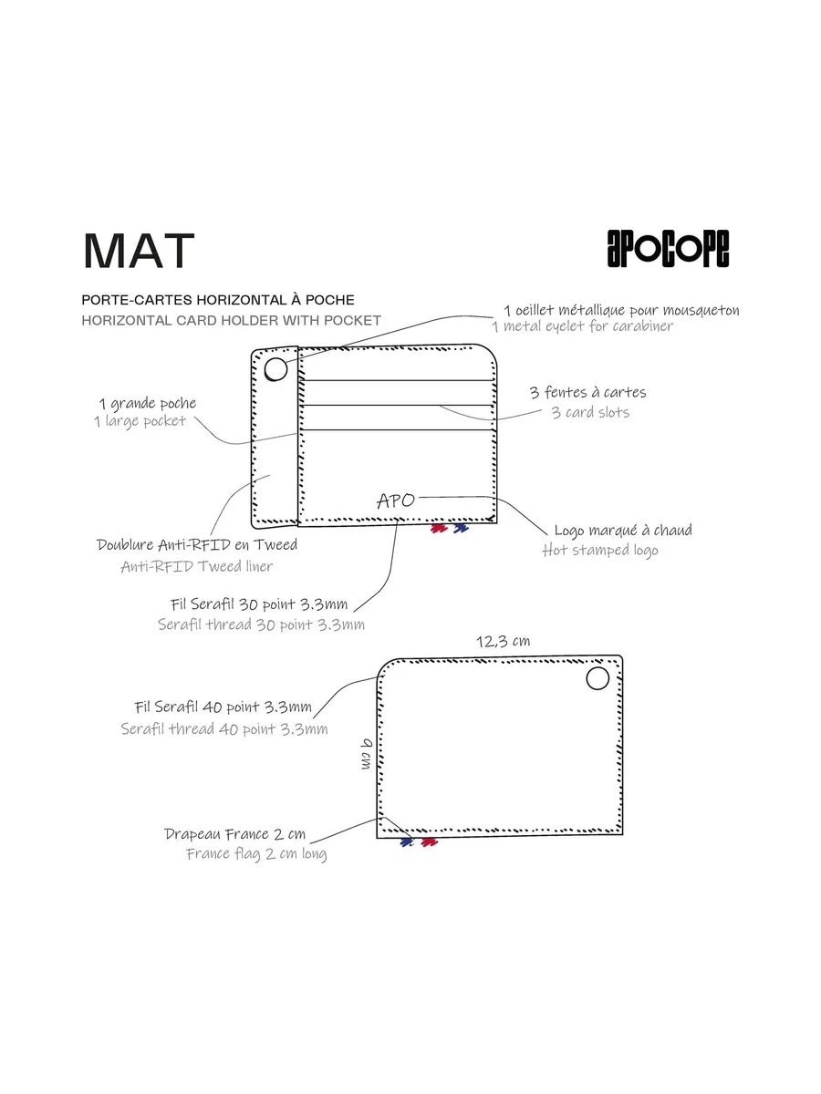 MAT - Porte-cartes horizontal à poche en liège - Naturel 68