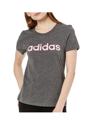T-Shirt Gris/Rose Femme Adidas DX2546 1