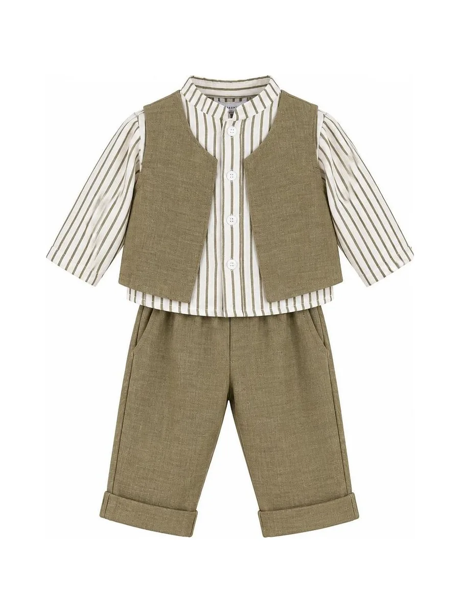 Ensemble Kaki/Blanc Bébé P'tit Mome Lucas 2