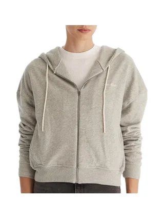 Sweat Zippé Gris Femme Calvin Klein Jeans Full 1