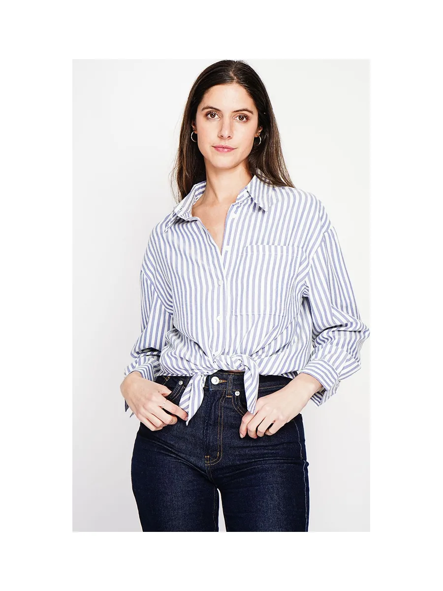Chemise longue coupe oversize Poche poitrine à manches longues à reyure 3