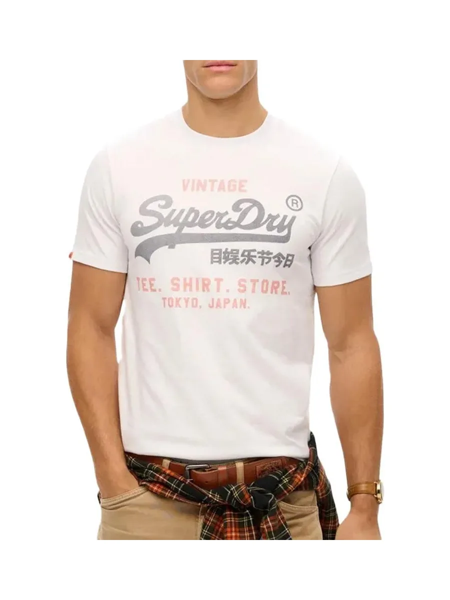 T-shirt Blanc Homme Superdry Vl Heritage Relaxed 2