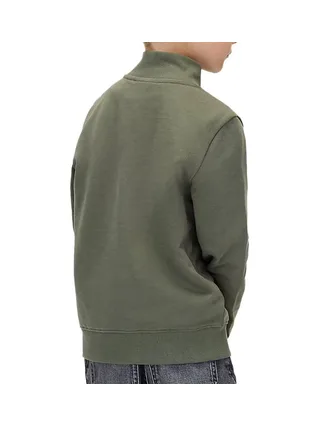 Pull 1/4 de Zip Vert Garçon Calvin Klein Jeans Chest 2